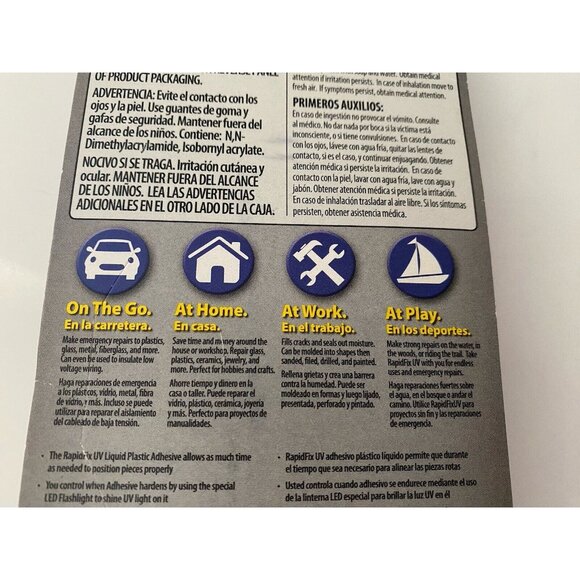 Rapid Fix UV Liquid Plastic Adhesive‎ With UV Lamp # 6121815 Auto New In Box - Picture 3 of 10